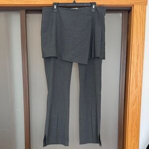 Zara Charcoal Grey Asymmetrical Skirt Pants